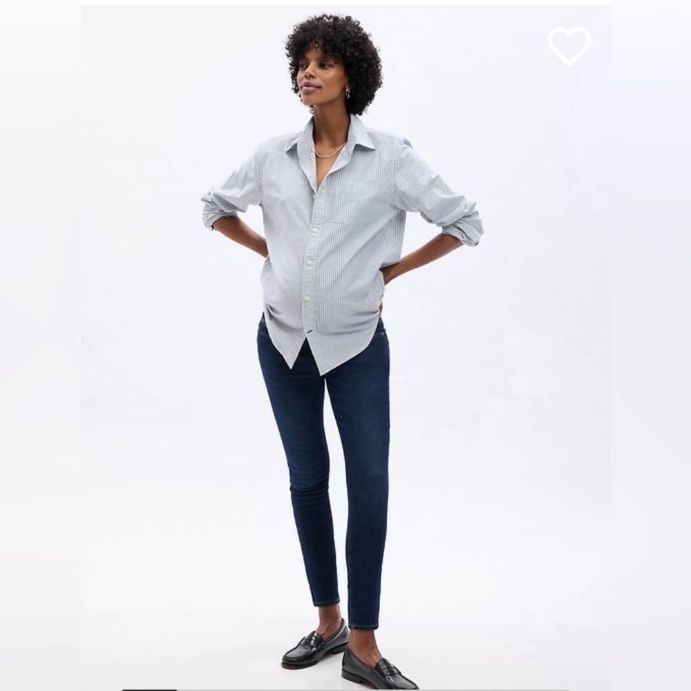 GAP Maternity Full Panel Skinny Jeans with washwell - size 32 - Dark Indigo